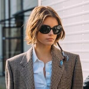 OVERSIZED SQUARE ROUND Brown Sunglasses Glamorous Summer Vacation Beach‎ UV400